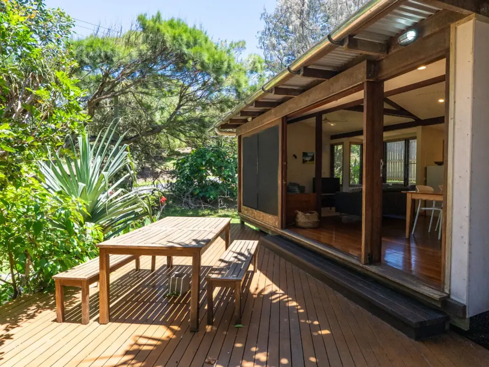 Wooden deck before and after cleaning: after